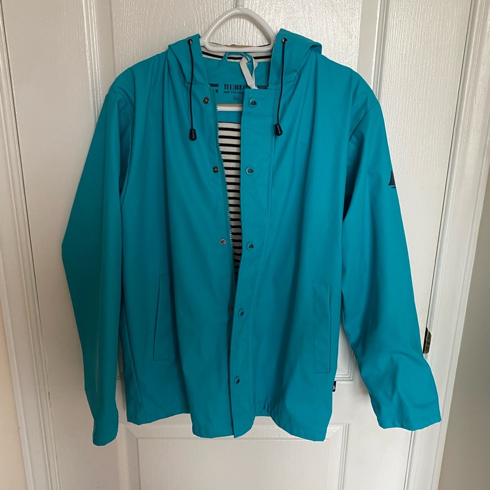 Nautical Sailor-Inspired Lined Rain Jacket